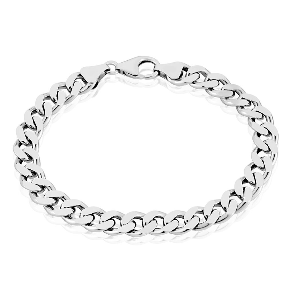 🦚 PANZER S Herren Armkette Silber Silber 925 B 8,2 mm, Armkette ohne Stein