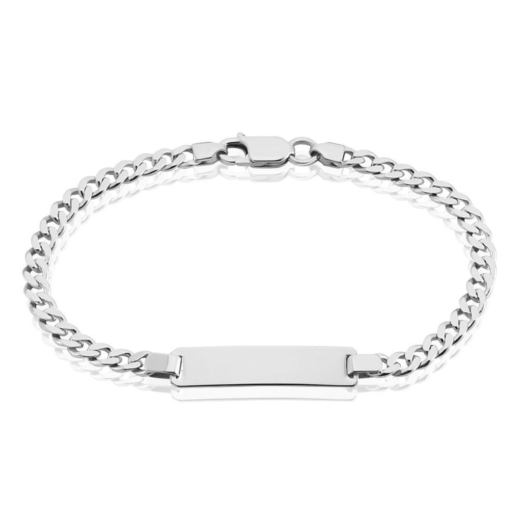 🦚 PANZER S ID Unisex ID Armband Silber Silber 925 B 4,7 mm, ID Armband ohne Stein