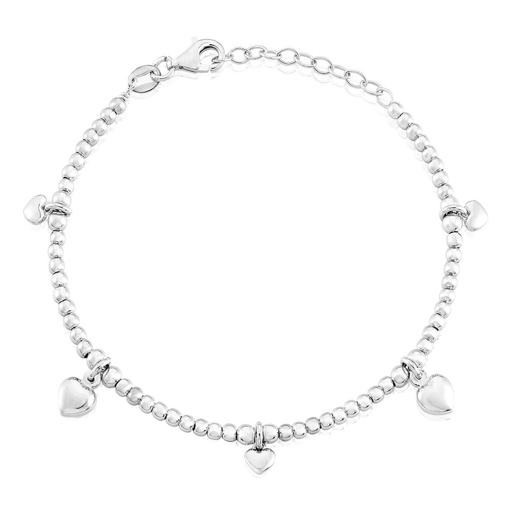 🦚 ARAYA Kinder Armband Silber Silber 925 Herz B 2,5 mm, Armband ohne Stein