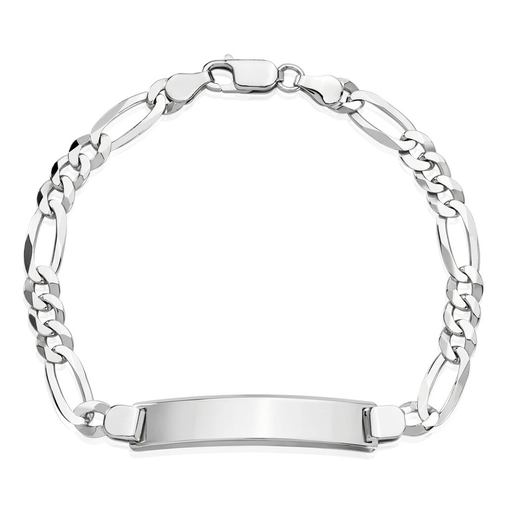 🦚 FIGARO S ID Herren ID Armband Silber 925 B 6 mm, ID Armband ohne Stein