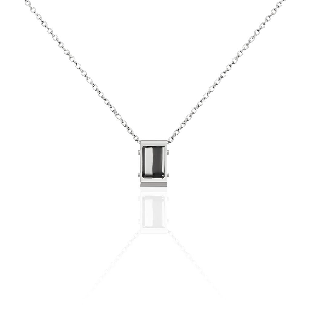 🦚 Herren Collier Edelstahl Bicolor Barren B 2,7 mm, Collier ohne Stein