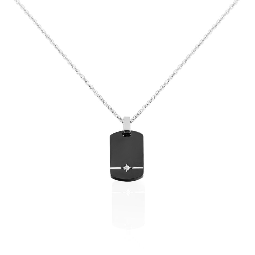 🦚 ALIAS Herren Collier Edelstahl Windrose, Collier ohne Stein