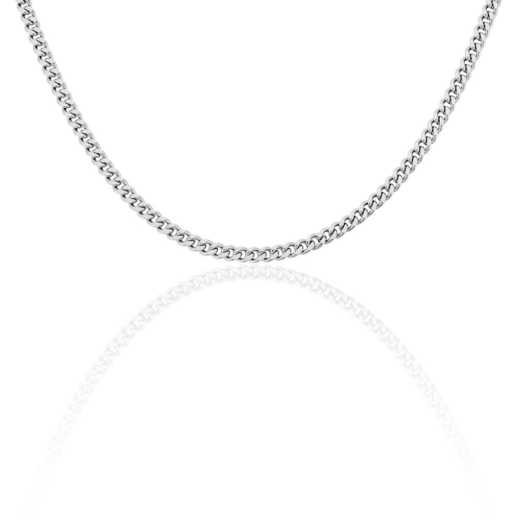 🦚 BISSER Herren Kette Edelstahl B 4 mm, Kette ohne Stein