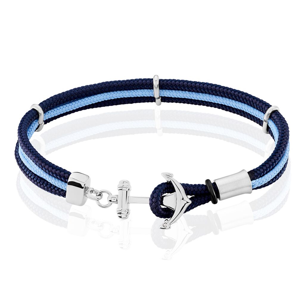 🦚 ALEN Herren Armband Stoff Blau Knoten, Armband ohne Stein