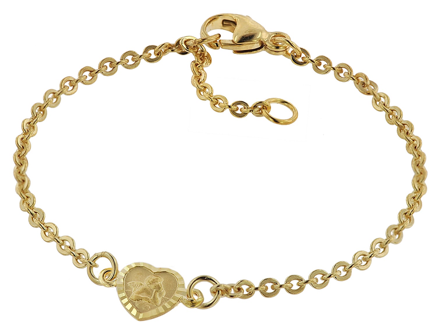 trendor 75091 Armband für Babys 333 Gold/8 Kt mit Engel-Plakette 14 cm
