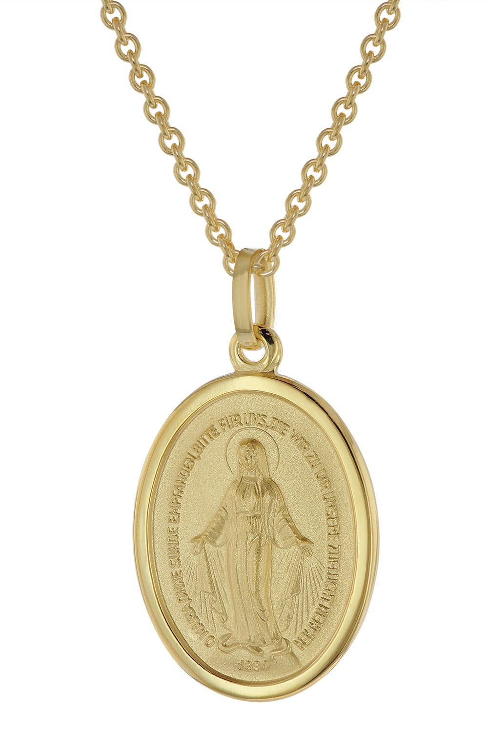 trendor 39038 Milagrosa Anhänger 333 Gold 18 mm + vergoldete Silberkette