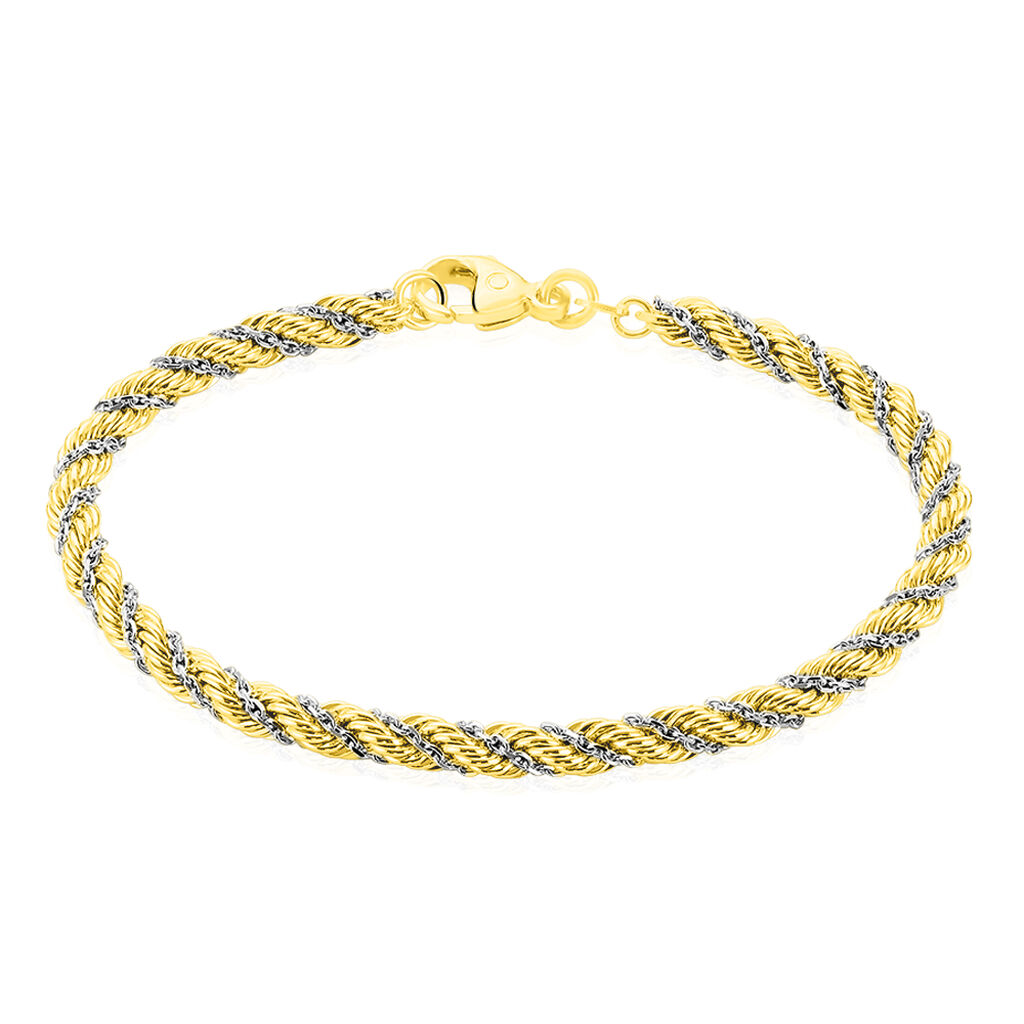 🦚 FREE Damen Armkette Gold Bicolor 585 (14 Karat), Armkette ohne Stein