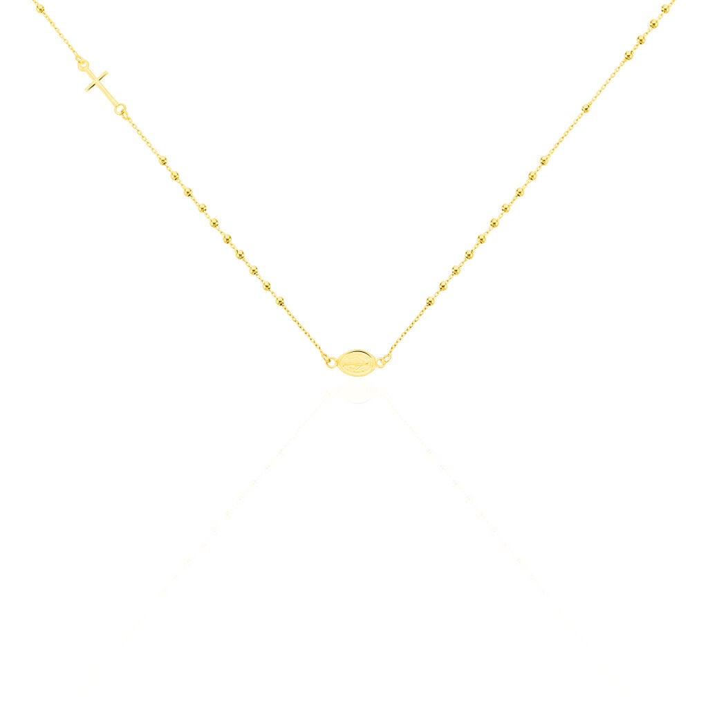 🦚 ATA Damen Collier Gold 375 (9 Karat) Religiöses Kreuz, Collier ohne Stein
