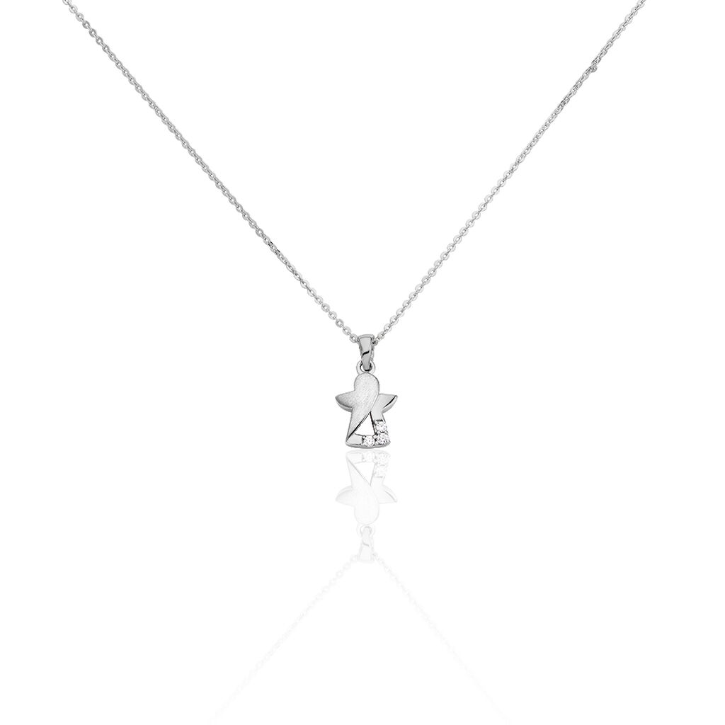 🦚 LOVISA ENGEL Kinder Collier Silber 925 Zirkonia Weiß Engel, Collier mit Stein
