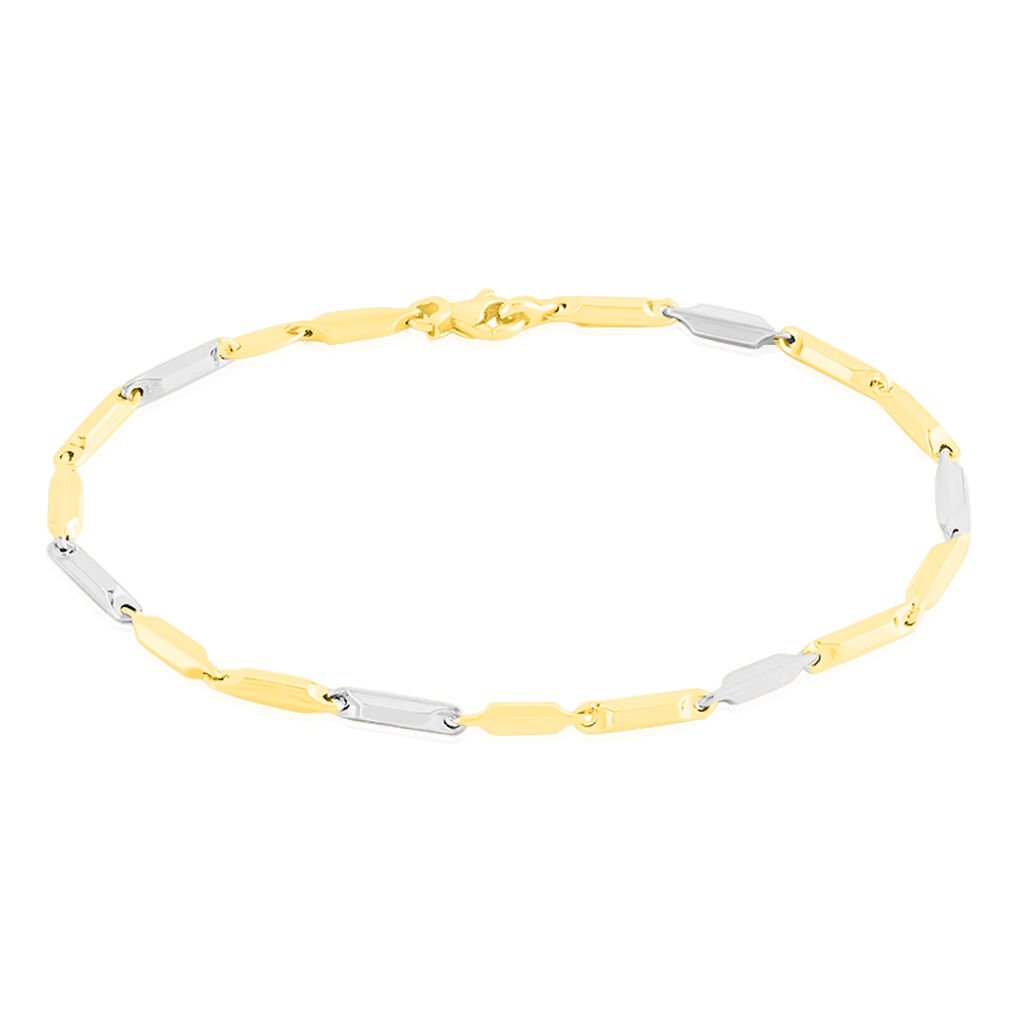 🦚 LISSA Damen Armkette Gold Bicolor 375 (9 Karat) Rechteckig, Armkette ohne Stein