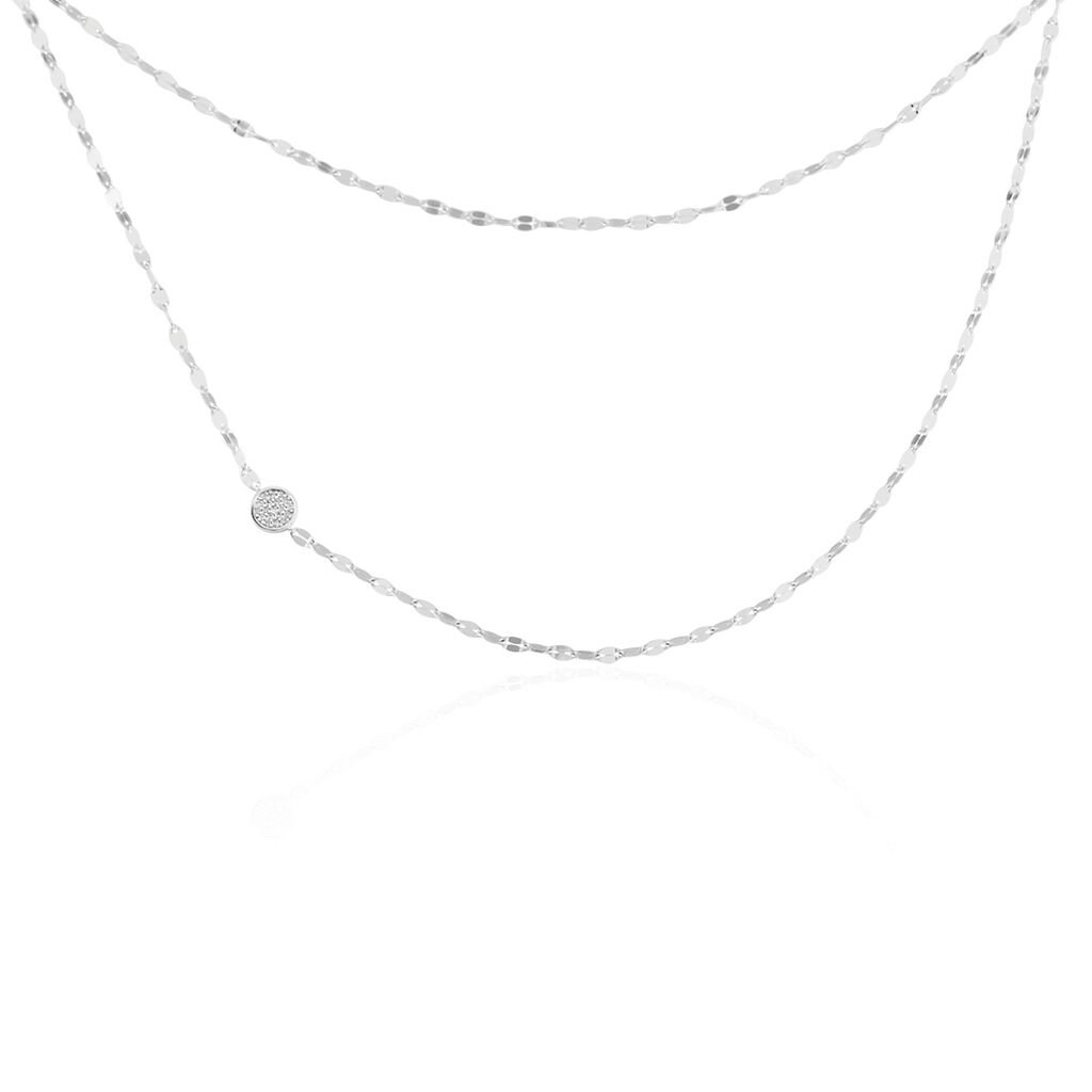 🦚 KUMBA Damen Collier Silber 925 Zirkonia Weiß, Collier mit Stein