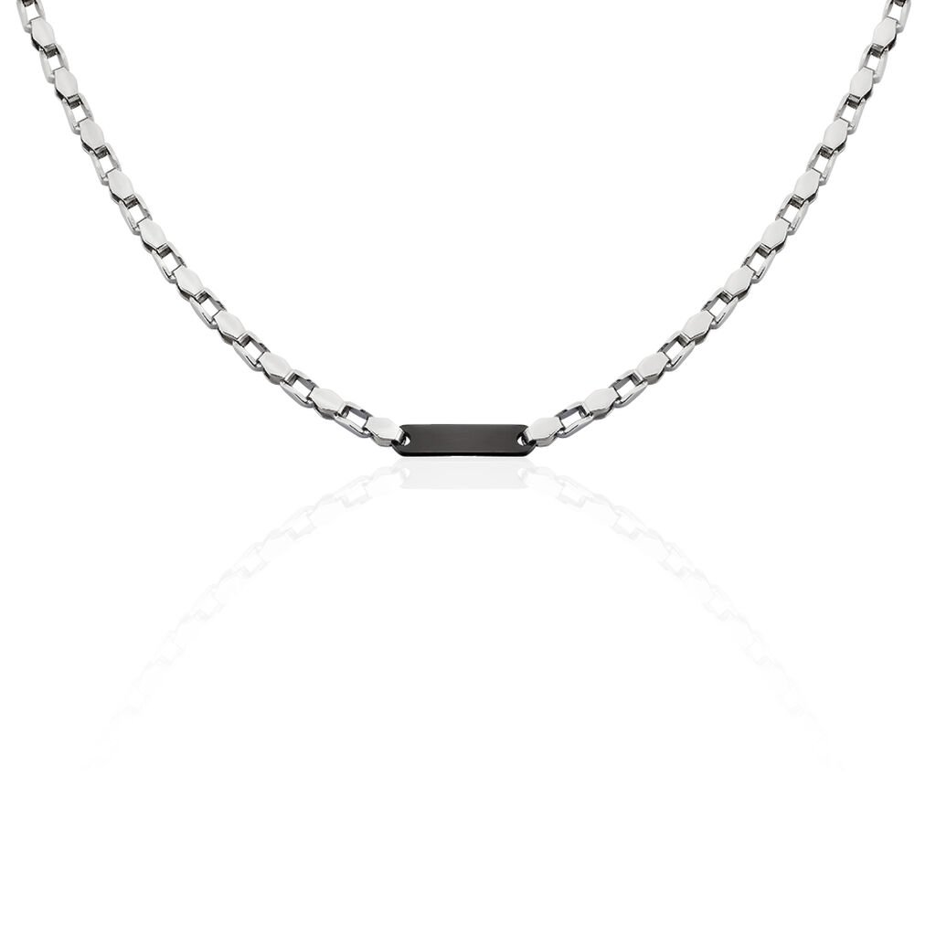 🦚 ELLIOT Herren Collier Edelstahl Bicolor Barren, Collier ohne Stein