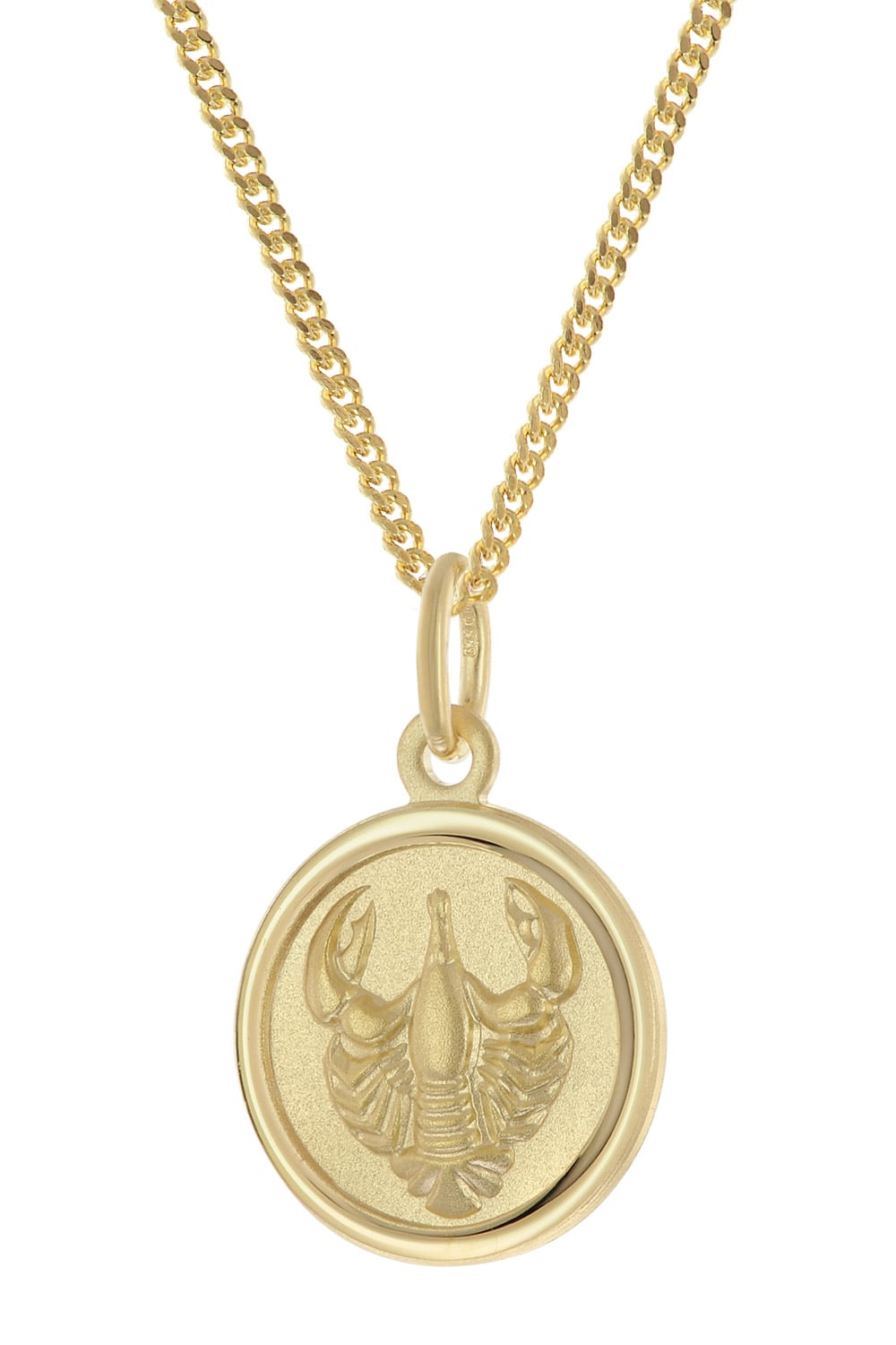 trendor 28468-07 Kinder Sternzeichen Krebs Gold 333 mit vergoldeter Kette