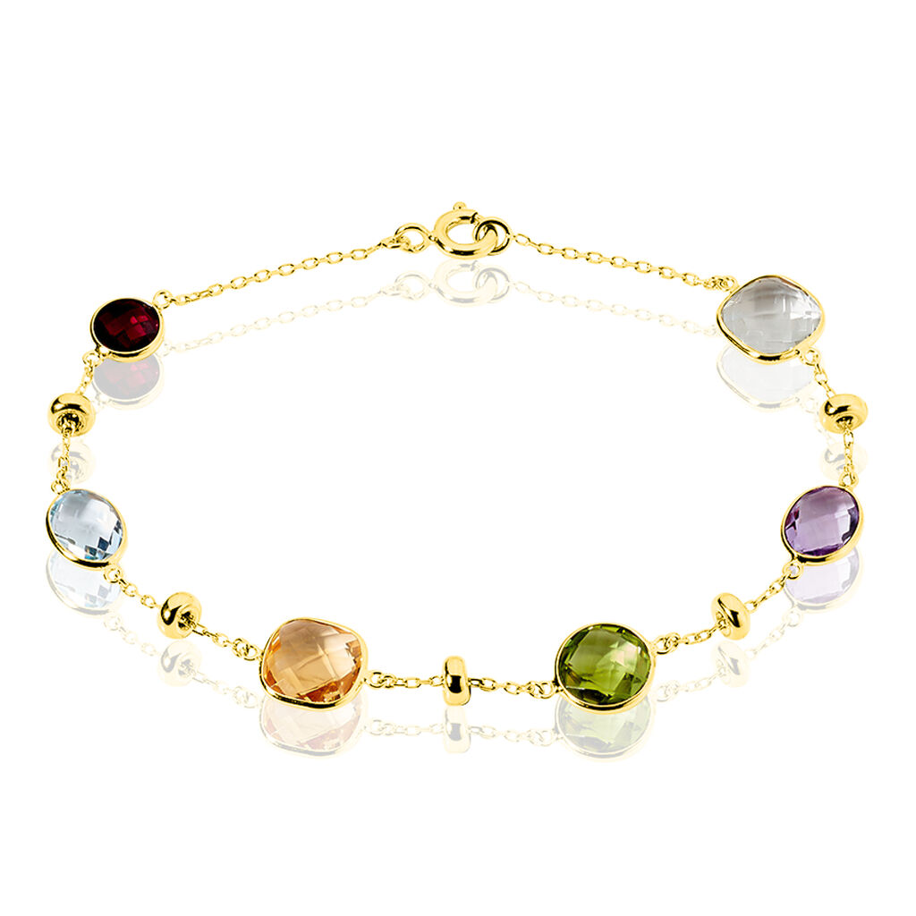 🦚 AGA Damen Armband Gold 375 (9 Karat) Amethyst Violett 9,46 ct, Armband mit Stein