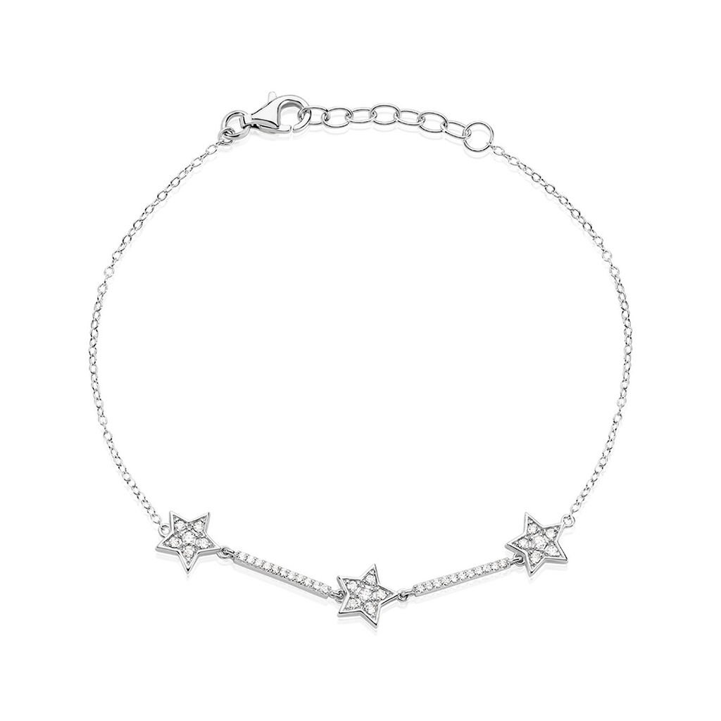🦚 STELLINA Damen Armband Silber 925 Zirkonia Weiß 0,12 ct Stern, Armband mit Stein