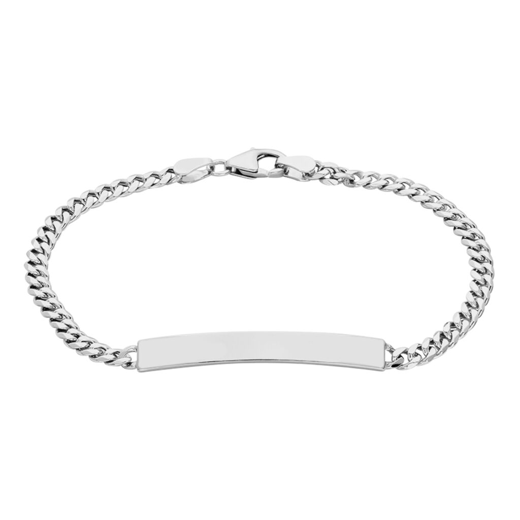 🦚 PANZER S ID Unisex ID Armband Silber 925 Rechteckig, ID Armband ohne Stein