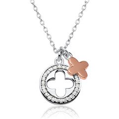 🦚 Florale Kette aus 925er Silber mit Zirkonia