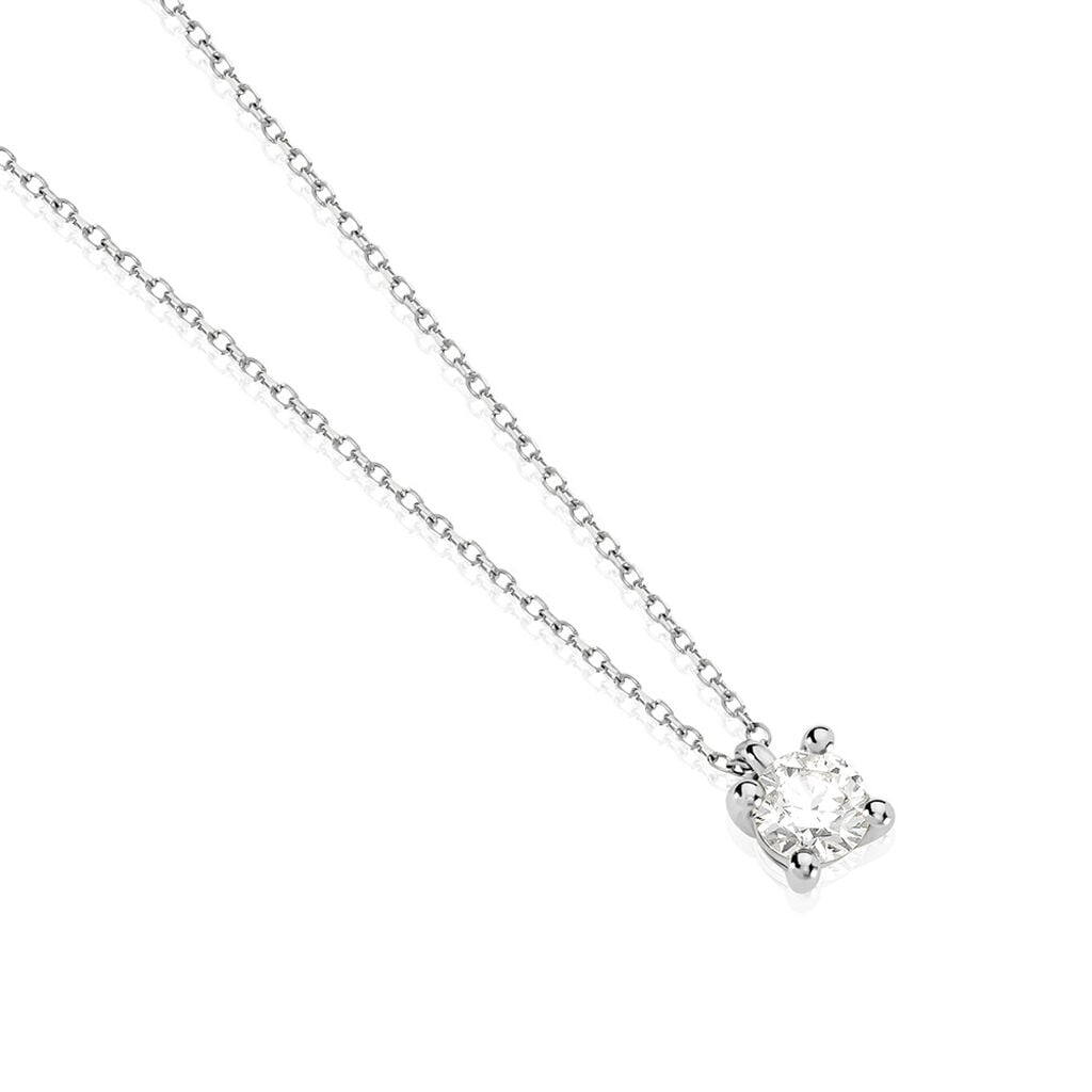 🦚 VICTORIA Damen Collier Weißgold 585 (14 Karat) Diamant Weiß 0,52 ct, Collier mit Stein