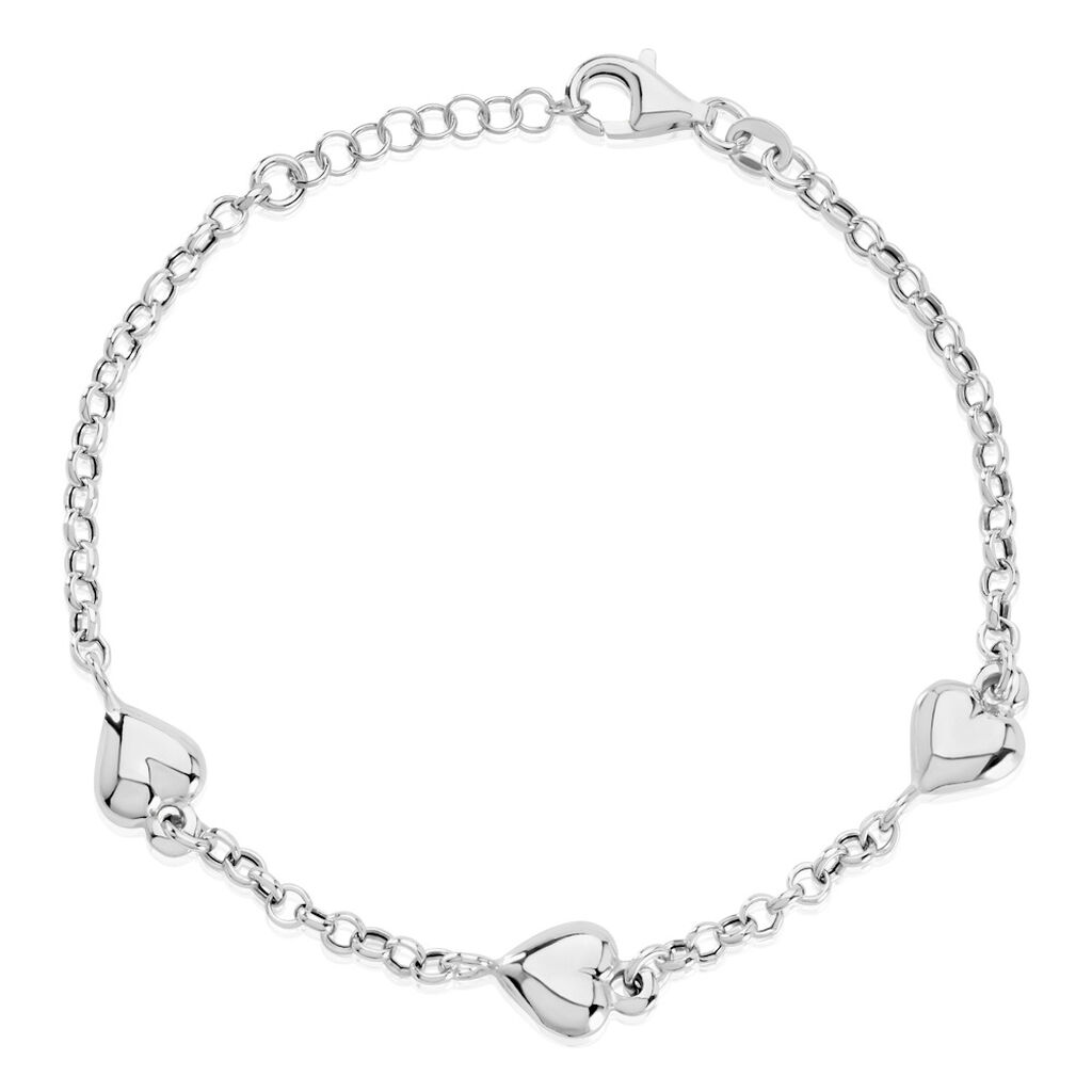🦚 ANDIE Damen Armband Silber 925 Herz B 3,2 mm, Armband ohne Stein