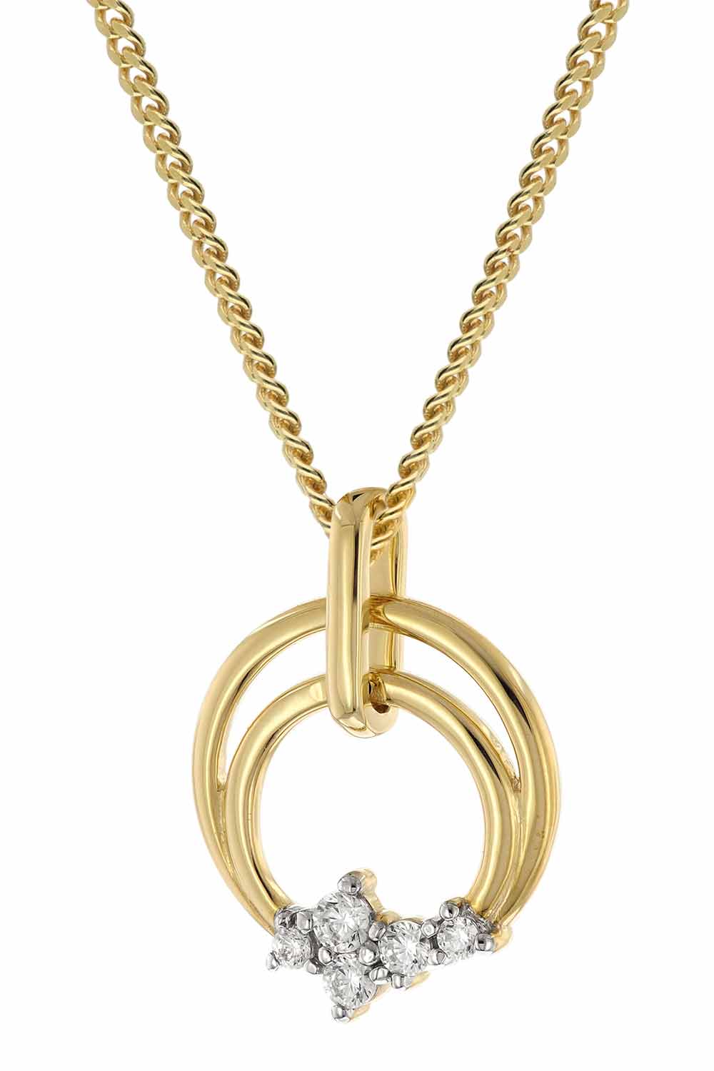 GLIZZ GL8137 Damenkette mit Gold-Anhänger 333/8K Zirkonia