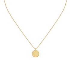 🦚 Damen Halskette Medallion aus vergoldetem Edelstahl