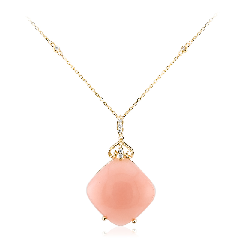 Pinkfarbener Opal-Goldhalskette (CIRARI)