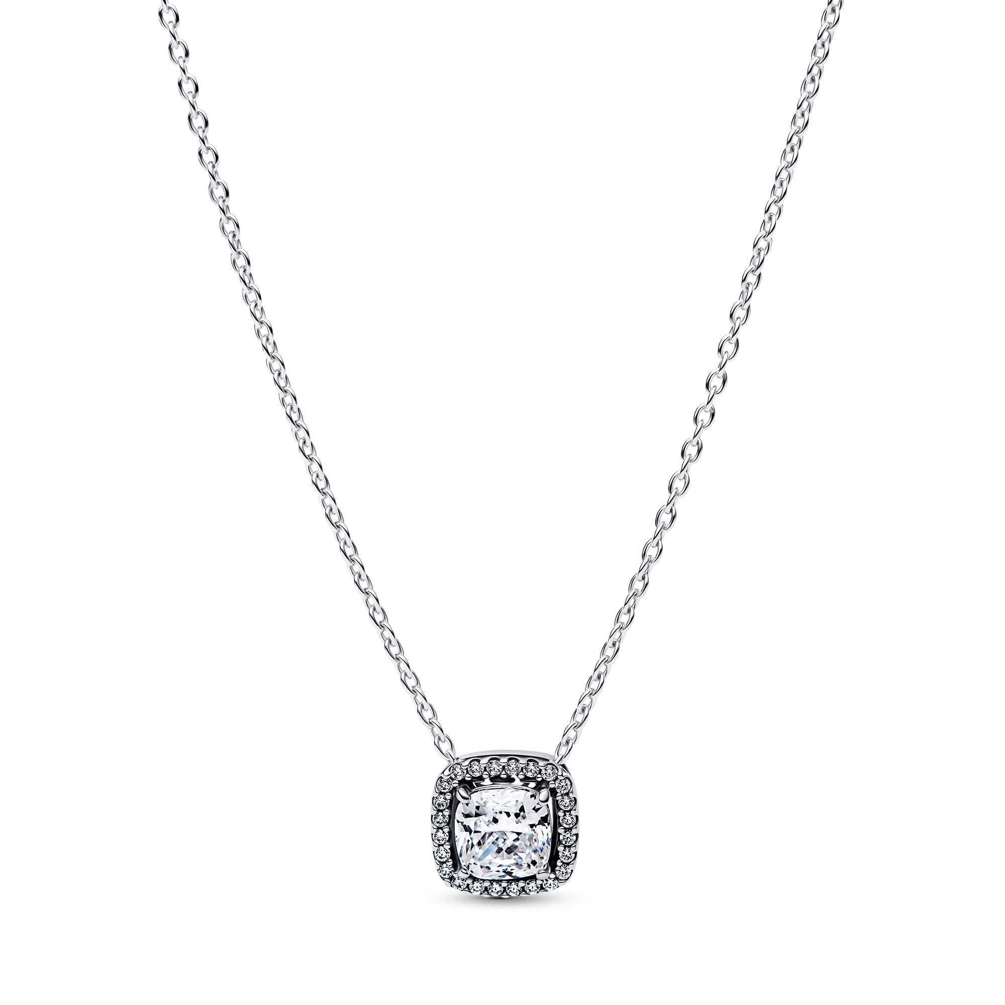 Pandora 393560C02-45 Damen-Kette Funkelndes Quadrat Heiligenschein