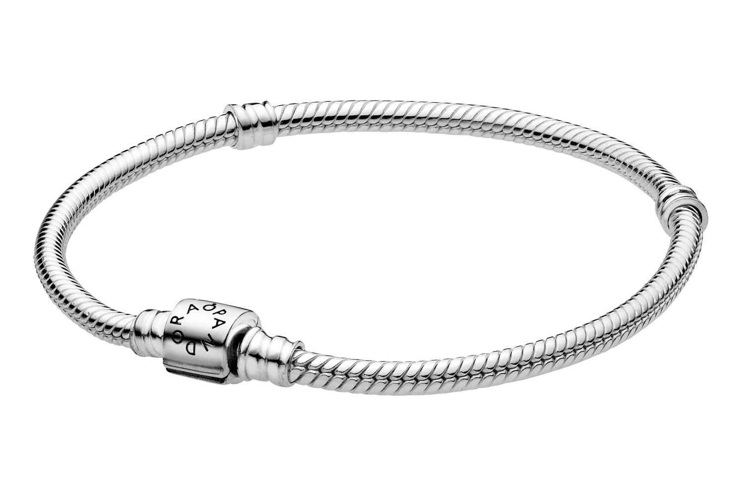 Pandora 598816C00 Silber Damen-Armband Schlangenkette Moments Barrel Clasp