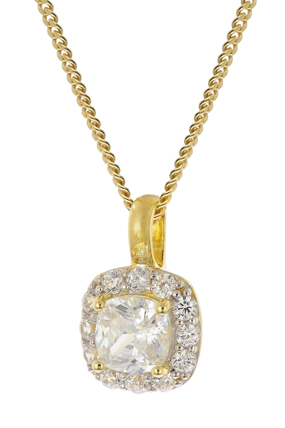 GLIZZ GL1136 Damen Anhänger 333 Gold mit Zirkonia an vergoldeter Kette