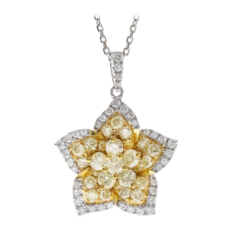 Gelber SI2 Brillant-Goldhalskette (CIRARI)