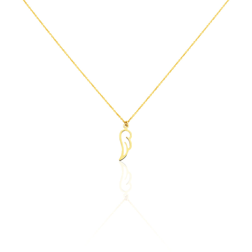🦚 Halskette Gold 375 Flügel, Collier ohne Stein