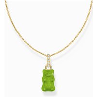 Thomas Sabo KE2209-414-6-L45V Vergoldete Kette mit grünem Golbären Anhänger Damen