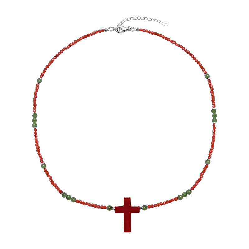 Edelstein-Silberhalskette (MONOSONO COLLECTION)