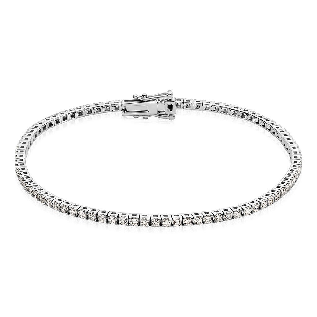 🦚 TESSA Damen Armband Weißgold 585 (14 Karat) Synthetischer Diamant Weiß 0,38 ct, Armband mit Stein