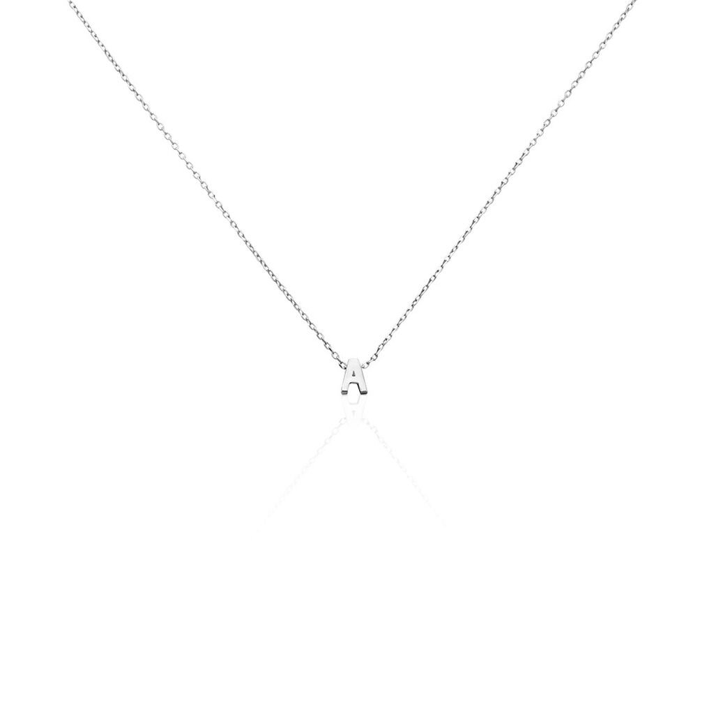 🦚 Damen Collier Silber Silber 925 Buchstabe A, Collier ohne Stein