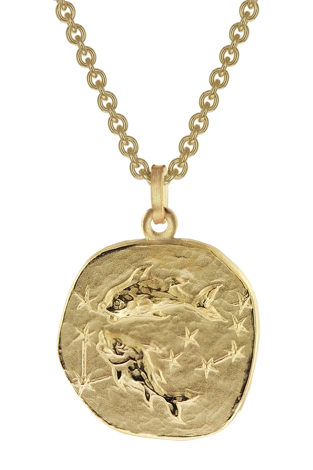 trendor 39070-03 Fische Sternzeichen Ø 20 mm Herrenkette Gold auf Silber