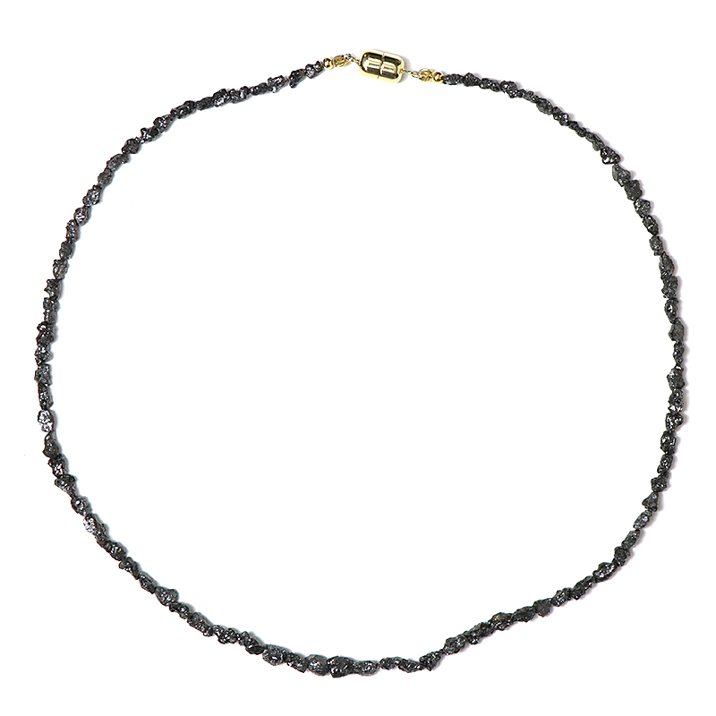 Schwarzer Diamant-Silberhalskette (Adela Silber)