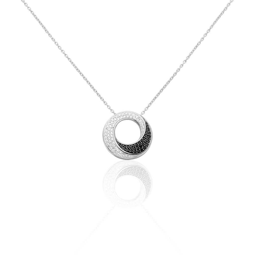 🦚 BORKA Damen Collier Silber 925 Zirkonia Multicolour Kreis, Collier mit Stein