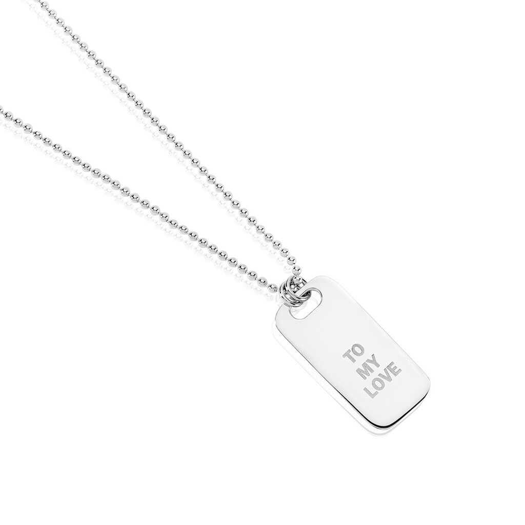🦚 KARTER Unisex Collier Silber Silber 925 Rechteckig B 1,6 mm, Collier ohne Stein