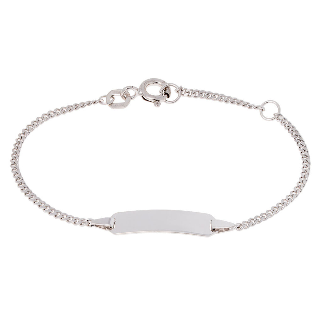 🦚 PANZER S ID Kinder ID Armband Silber 925 Rechteckig, ID Armband ohne Stein