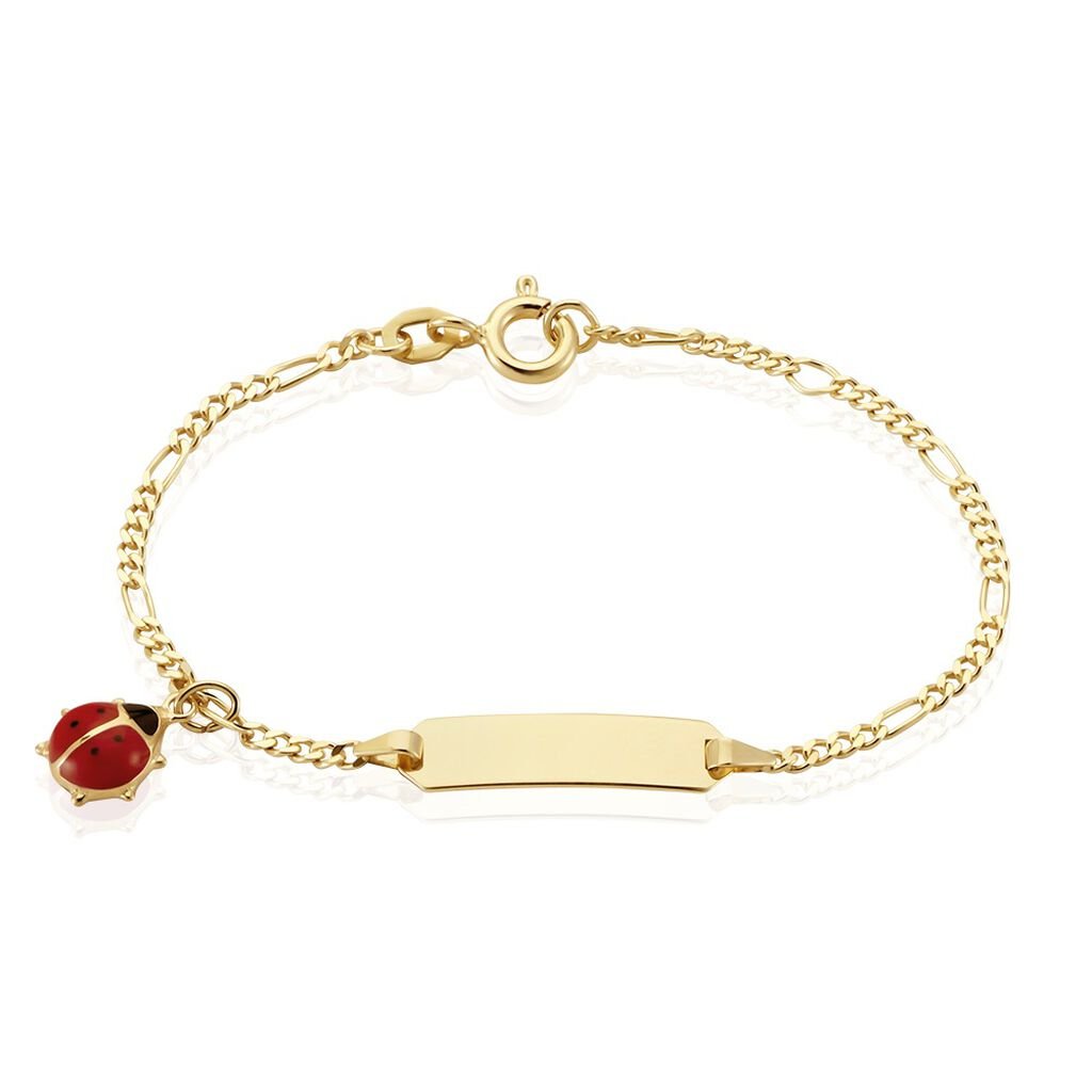 🦚  ID Armband Gold 375 Marienkäfer Lee Marienkäfer 1,90mm , ID Armband ohne Stein