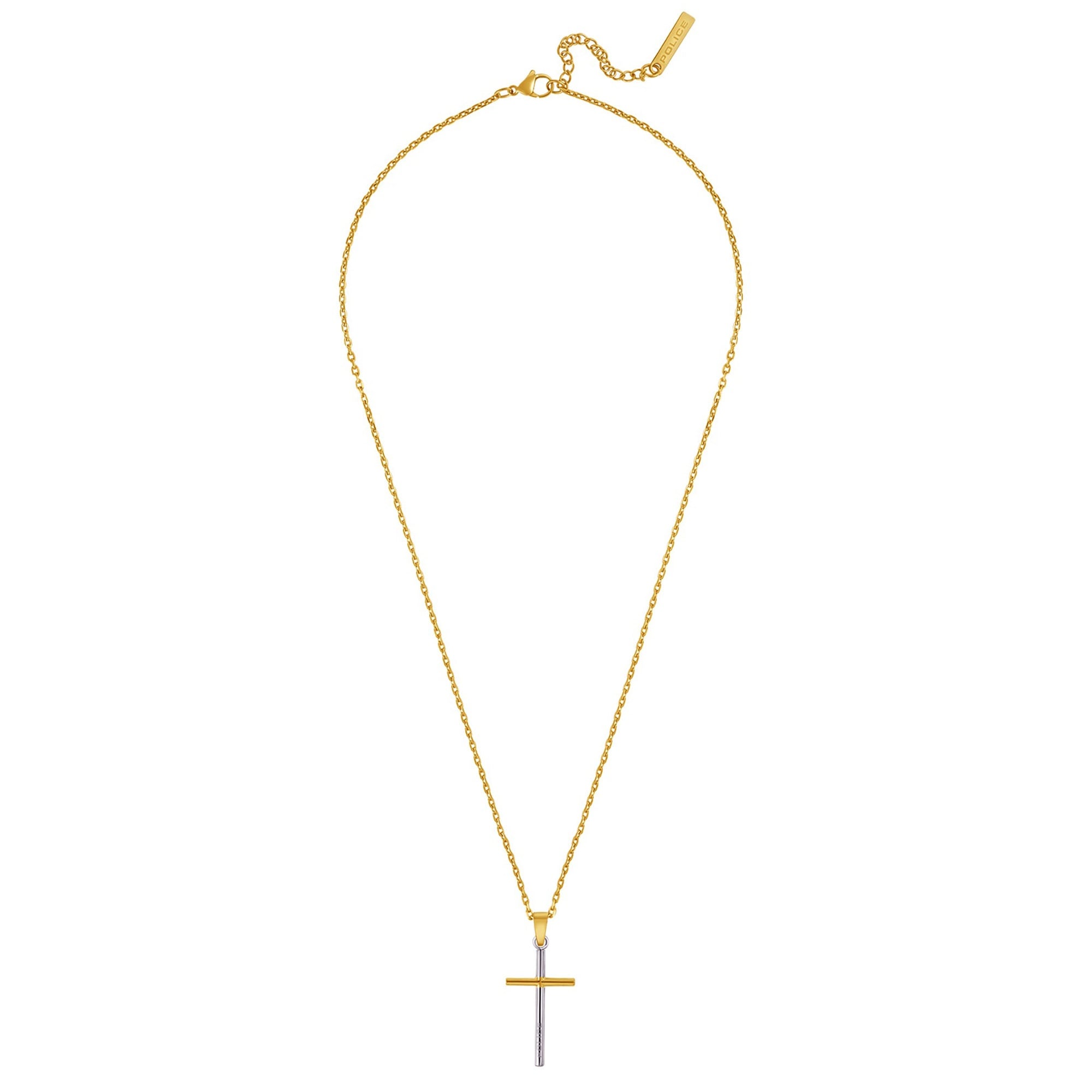 Police PEAGN0010903 Herren-Kette Wrangell II Kreuz Goldfarben