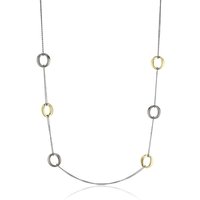 Boccia Damen Halskette Gliederkette 75cm Bicolor 0856-02