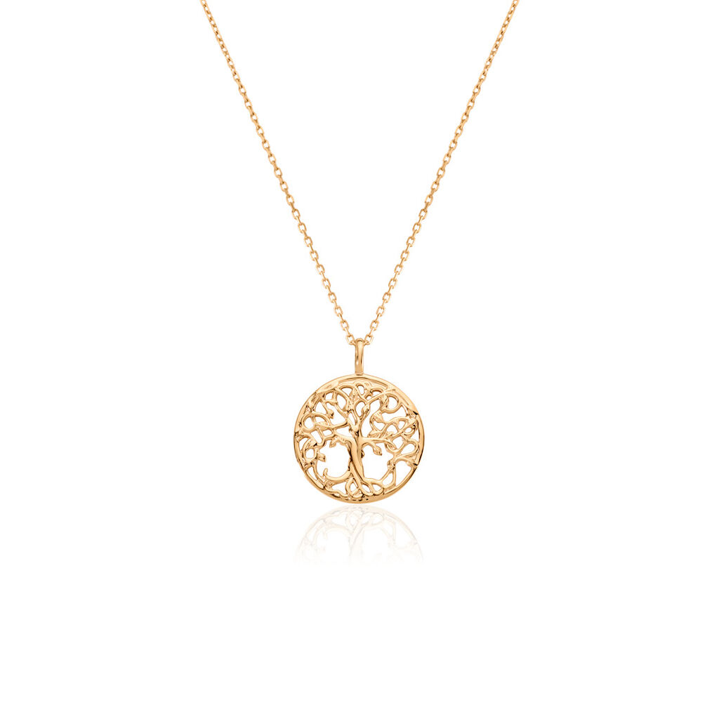 🦚 LEIA Damen Collier Vergoldet Lebensbaum, Collier ohne Stein