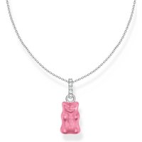 Thomas Sabo KE2209-052-9-L45V Kette mit pinkem Goldbären Anhänger und Zirkonia 40-45 cm Damen