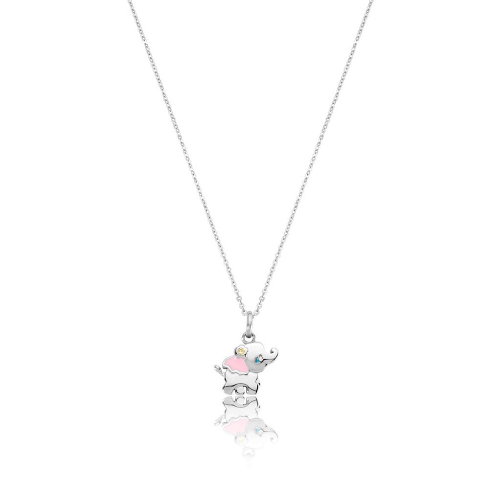 🦚 ELEFANT Kinder Collier Silber 925 Zirkonia Weiß Elefant, Collier mit Stein