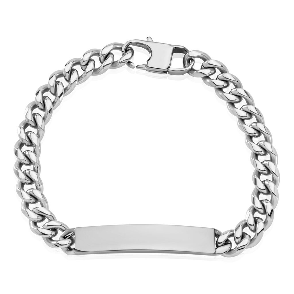🦚 MATEO Herren ID Armband Edelstahl B 8 mm, ID Armband ohne Stein