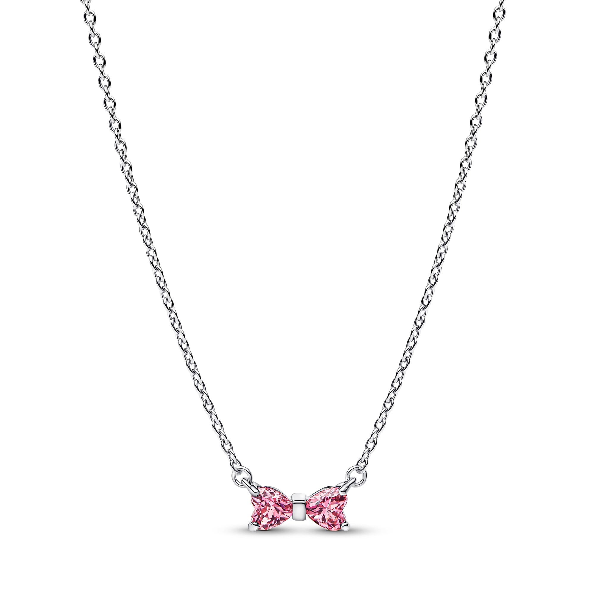 Pandora 394235C01-45 Damen-Halskette Schleife Pink Silber