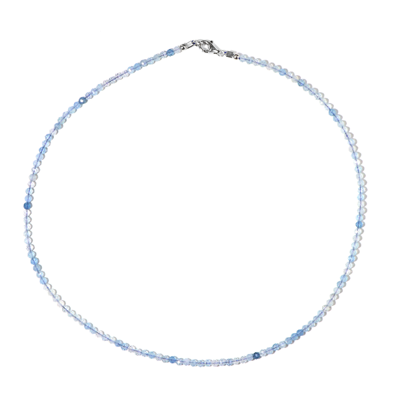 Brasilianischer Aquamarin-Silberhalskette