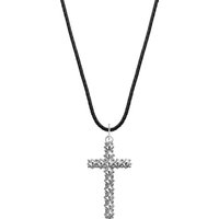 Rebel & Rose NL028-S-70 Studded Cross Black Unisex Halskette 70cm